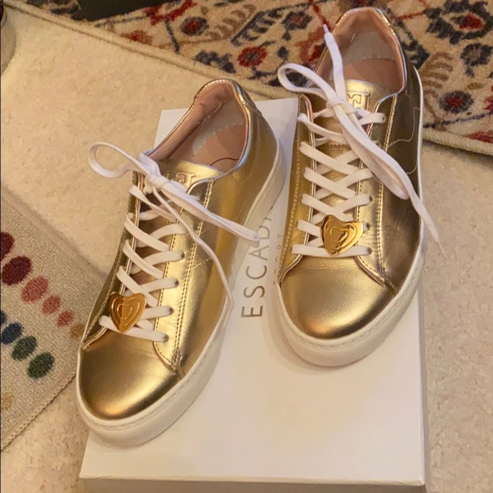 Escada leather sneakers Gold BRAND NEW